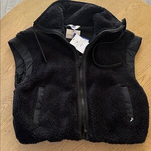 JoyLab women's Black Fleece Vest NWT XS